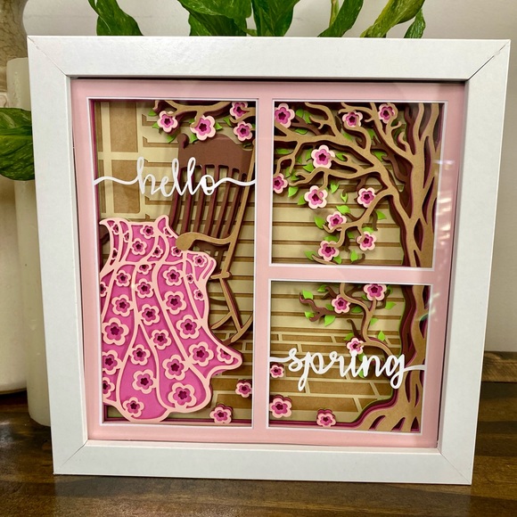 3D Hello Spring Quilt Shadowbox - Picture 3 of 7